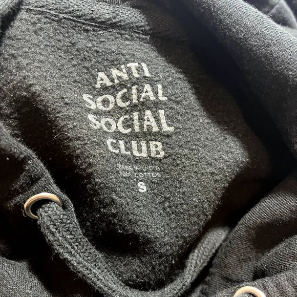 Anti Social Social Club Hoodie Black Camo Lettering - Picture 4 of 8